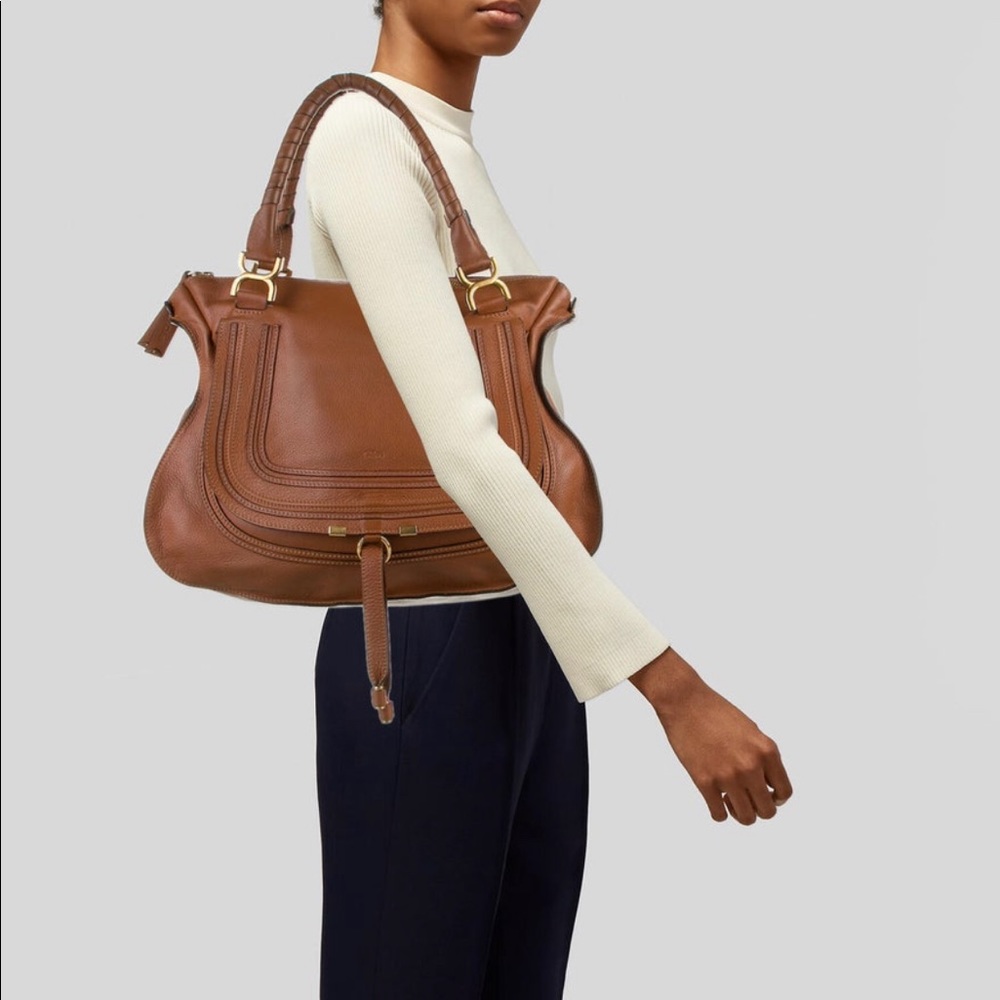 Chloe Marcie Top handle bag in cognac